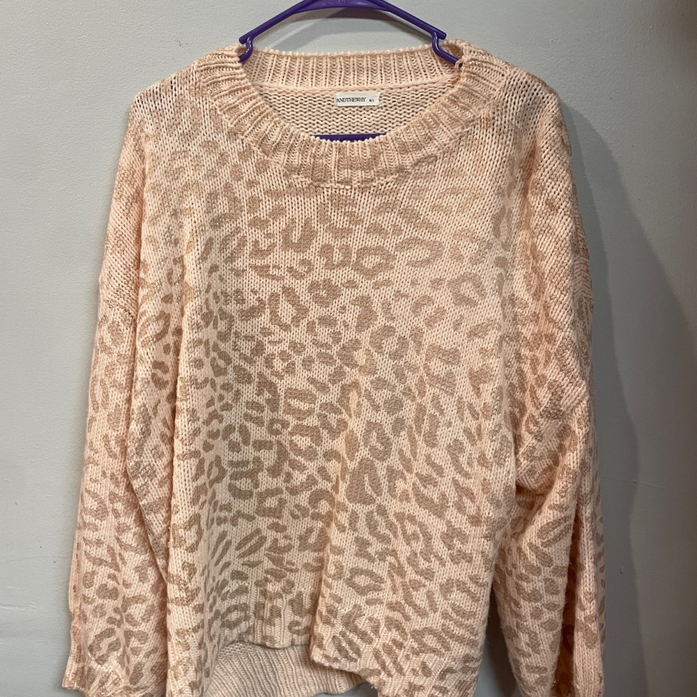 Northern Reflections Light Pink Animal Print Sweater